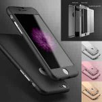 New Hybrid 360° Hard Ultra thin Case + Tempered Glass Cover For various iPhones timy786