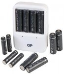 GP ReCyko Battery Charger + 8xAA and 4XAAA Recyko+ Pro Rechargeable Batteries