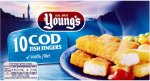 Young's 10 Cod (56% Fillet) Fish Fingers Frozen (280g) was £2.00 now £1.00 @ Ocado