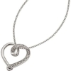 Sterling Silver Diamond Heart Pave Set Slide Pendant