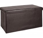 Large Leather Effect Ottoman