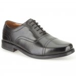 CLARKS BEESTON CAP MENS BLACK LEATHER LACE UP OXFORD SHOES