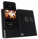 KitSound X-Dock2 LCD Display Clock Radio Dock with Lightning Connector for iPhone 5/5S/6/6S, iPod Nano 7th Generation and iPod Touch 5th Generation (Black)