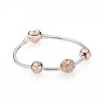 Pandora rose, open work heart bracelet