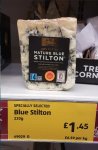 Aldi Long Clawson Stilton £6.59 per kilo (also in Lidl) or per portion