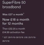 Virgin Media 50mb Broadband Only £18pm No Line Rental Required (Total deal £18 x 12 months = £216.00)