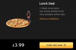 Pizza Hut Lunch Deal (delivery branches); Small Italian Pizza and Drink £3.99 (