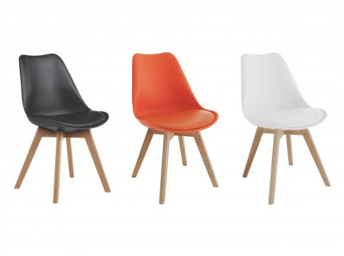 Habitat Jerry Pair of Dining Chairs (x2) - Black, Orange or White - £65
