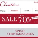 Clintons upto 70% sale includes Yankee candles 50%off