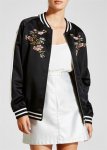 Womens oversized embroidered bomber jacket