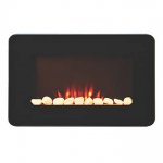 Black remote control wall-mounted electric fire