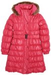 Girls Pink Three Quarter Length Padded Coat & Belt