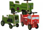 Kiddimoto Wooden Ride Ons Fire Engine / Tractor / Army Truck £20.00 Each @ Halfords (C&C) or Halfords Ebay +£2.99 p&p