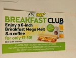 5 Subway Mega-Melts for £5.00 Newcastle