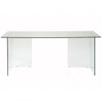 Staten 140 Clear Glass Top Desk