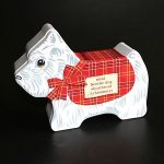 Scottie Dog Shaped Shortbread in a Musical Tin
