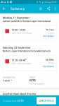 Boston USA direct return flight