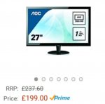 AOC 27" 1440p 1 ms LED Monitor Q2778VQE