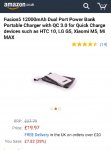 Fusion5 12000mAh Dual Port Power Bank Portable Charger with QC 3.0 for Quick Charge after coupon Sold by F5CS LTD