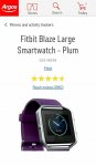 Fitbit Blaze Large Smartwatch - Plum