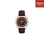 Bulova Men's Rose Steel Chronograph Leather Strap Watch