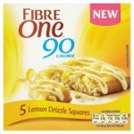 Fibre One 90 Calorie Lemon Drizzle Squares / Chocolate Fudge Brownies 5x24g