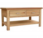 Solid Wood 'Denham' Coffee Table Made from Oak and Oak Veneer