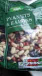 Giant bags of peanuts and raisins
