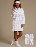 M&S dressing gown & fluffy socks & eye mask GIFT SET C&C