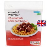 Essential Waitrose 32 meatballs 100% British beef 480g £3.49 or Add x5 (£1.40