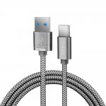 JS USB C to USB 3.0 Cable Hi-speed Nylon Braided Cable with Cable Tie