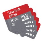 5 Pack SanDisk 16GB Micro SDHC 14.99