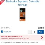 Starbucks Nespresso 10 pods