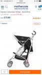 Maclaren Globetrotter Stroller - Black/White Only £75.00 at mothercare