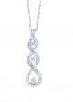 H Samuel silver & diamond necklace