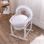 Clair De Lune Waffle Wicker Moses Basket free del