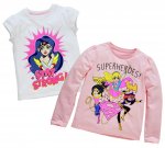 Girls DC Superheroes 2 Pack T-Shirts - Different sizes