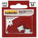 Halfords Fuse Micro Blade LED 3,4,5,25,30 Amp @ Halfords, glows red when blown
