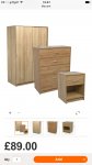 Wardrobe, drawers and bedside
