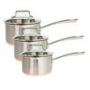Sainsbury's Brushed Copper Bottom Pan Set x3