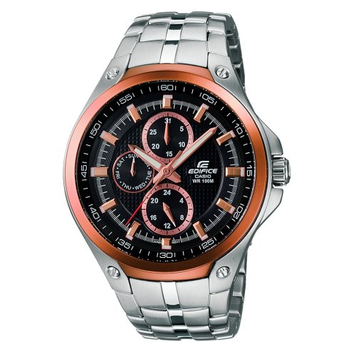 casio edifice countdown men's stainless steel bracelet watch