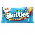 Skittles Tropical flavour candy sweets 55g bag (were 6 bags for £1) now Now 10p a bag at Heron Foods