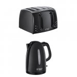 Russell Hobbs 4 Slice Textures Toaster + Russell Hobbs Textures Plastic Kettle, 1.7 Litre, 3000 W