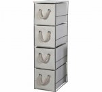 HOME Tall 4 Drawer Storage Tower - White
