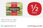 Yorkshire tea bags 160's. Half price at the Co-op. was £5 now £2.49