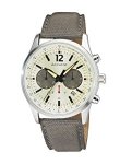 Accurist Men's Quartz Watch with White Dial Chronograph Display and Beige Nylon Strap