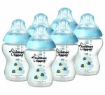 Tommee Tippee Closer to Nature Decorated Bottles x6 - Blue
