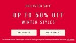 Sale + an extra 20% off at Hollister inc Sale Items