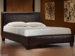 Modern Designer Leather Double Bed [Black/Brown/White] (£123.26 with Memory Foam Mattress) - eBay/ijinteriors