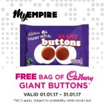 Free bag of Cadbury Giant Buttons